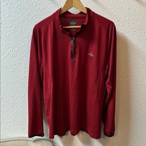 GREG Norman Golf long sleeve Red Quarter-Zip Pullover